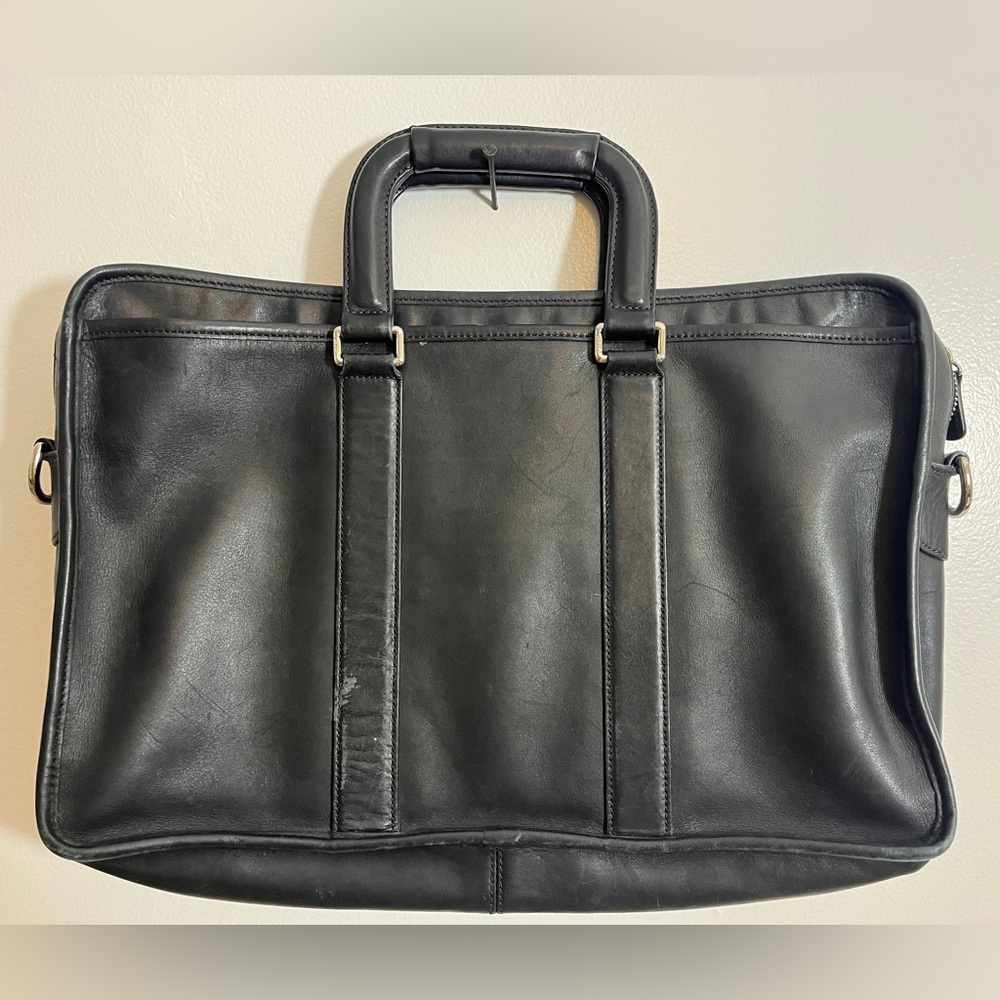 Vintage Black Coach Attache Briefcase Portfolio Bag